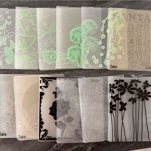 12 Embossing Folders, various brands